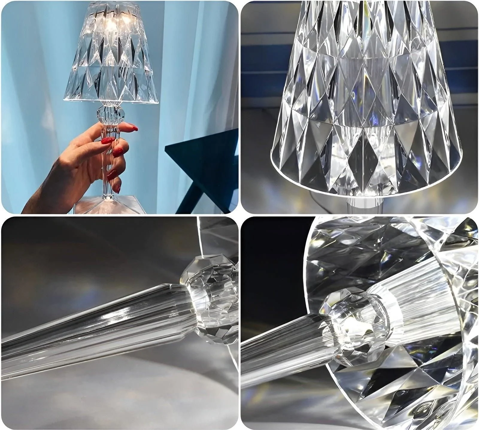 CrystalGlow - LED Crystal Table Lamp Projection Night Light -  - #tag1#