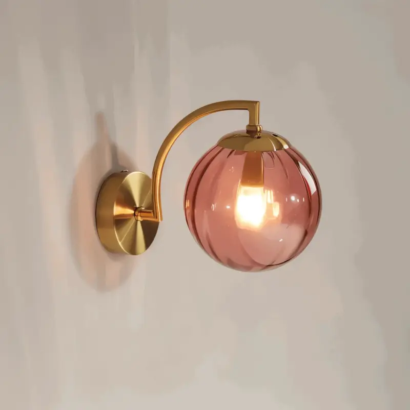 CrystalGlow Wall Lamp Globe Lights Indoor Retro Glass LED Bedroom Wall Lamp tag1