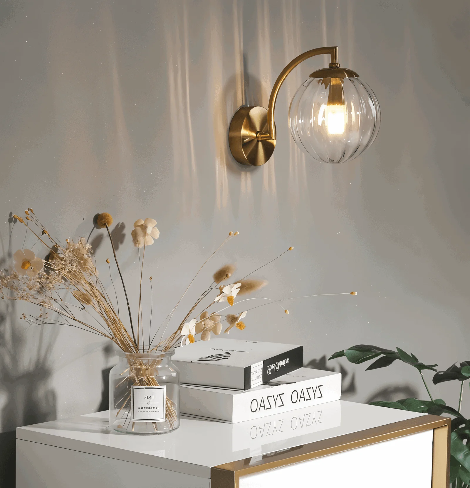 CrystalGlow Wall Lamp - Globe Lights Indoor - Retro Glass LED Bedroom Wall Lamp -  - #tag1#