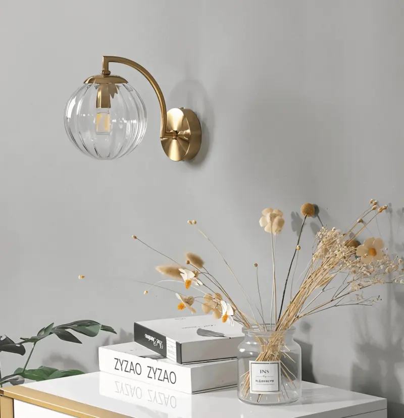 CrystalGlow Wall Lamp Globe Lights Indoor Retro Glass LED Bedroom Wall Lamp tag1