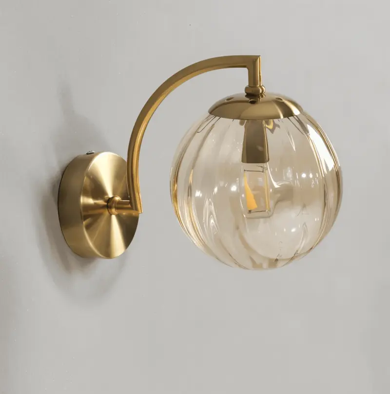 CrystalGlow Wall Lamp Globe Lights Indoor Retro Glass LED Bedroom Wall Lamp tag1