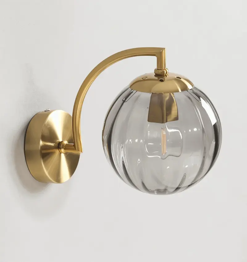 CrystalGlow Wall Lamp Globe Lights Indoor Retro Glass LED Bedroom Wall Lamp tag1