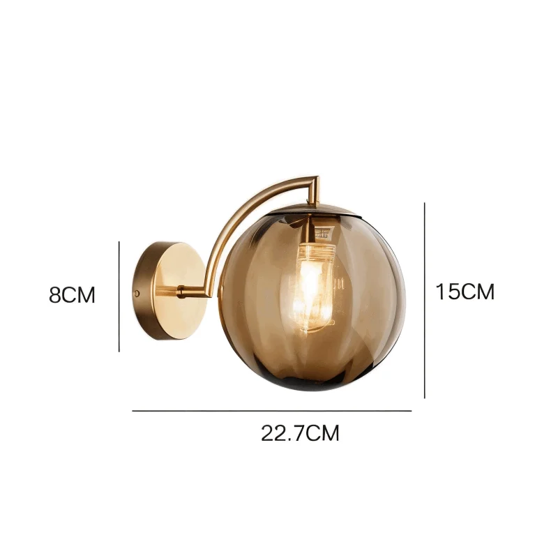 CrystalGlow Wall Lamp - Globe Lights Indoor - Retro Glass LED Bedroom Wall Lamp -  - #tag1#