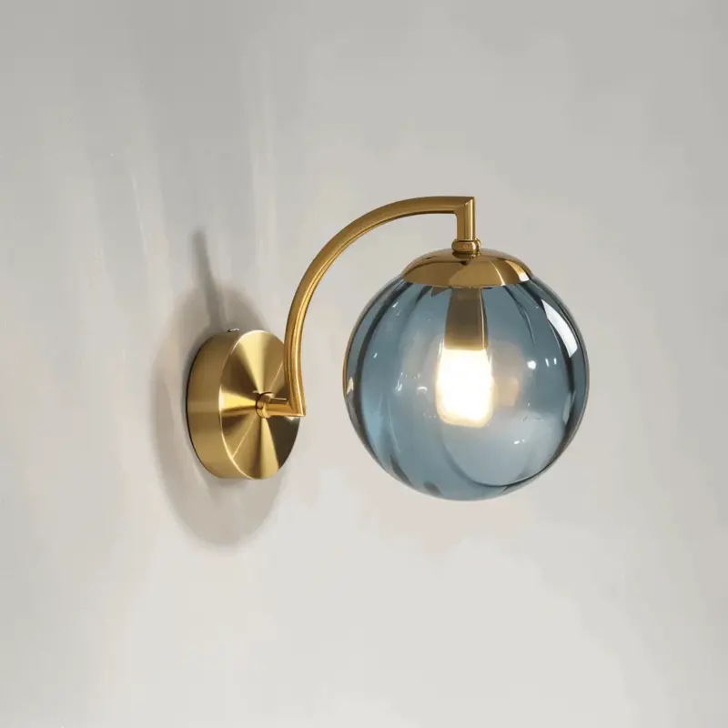 CrystalGlow Wall Lamp Globe Lights Indoor Retro Glass LED Bedroom Wall Lamp tag1