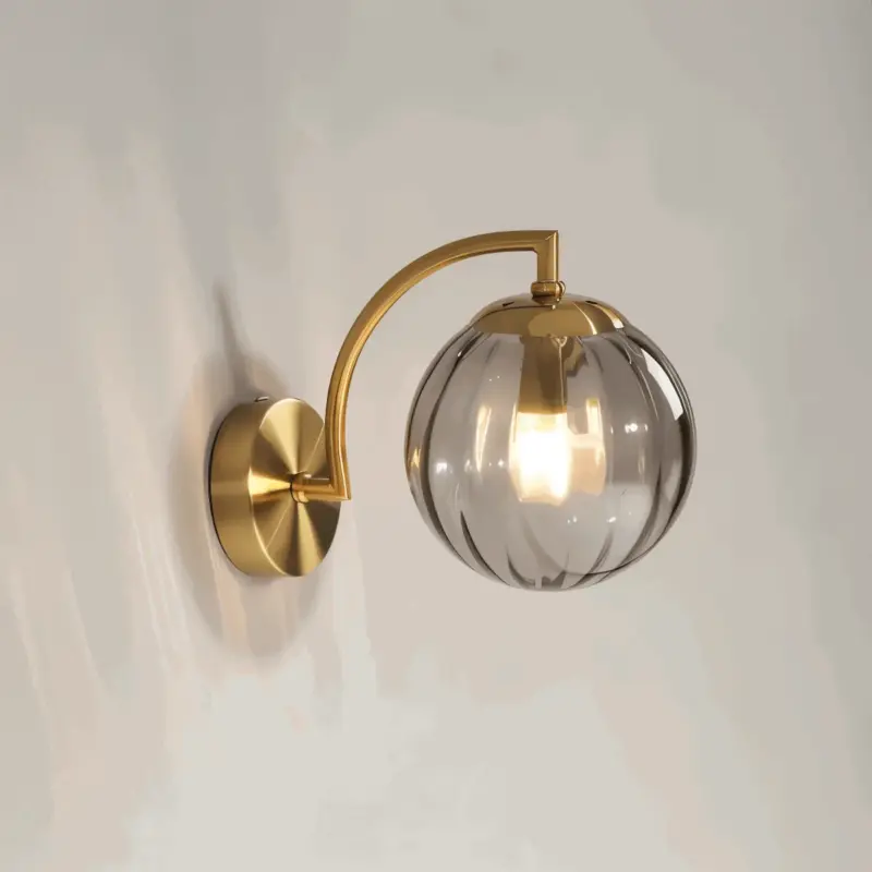 CrystalGlow Wall Lamp Globe Lights Indoor Retro Glass LED Bedroom Wall Lamp tag1