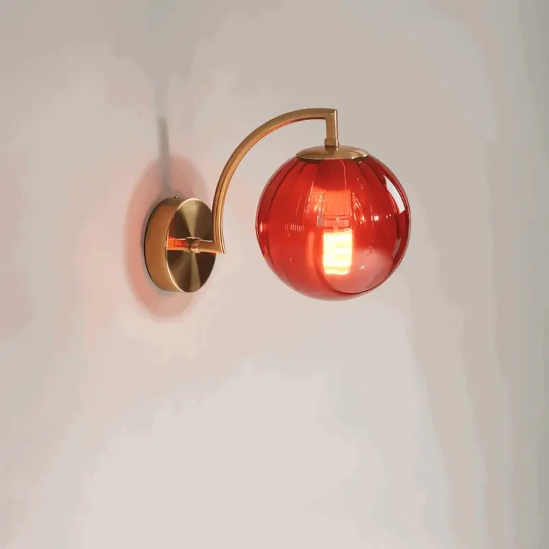 CrystalGlow Wall Lamp Globe Lights Indoor Retro Glass LED Bedroom Wall Lamp tag1