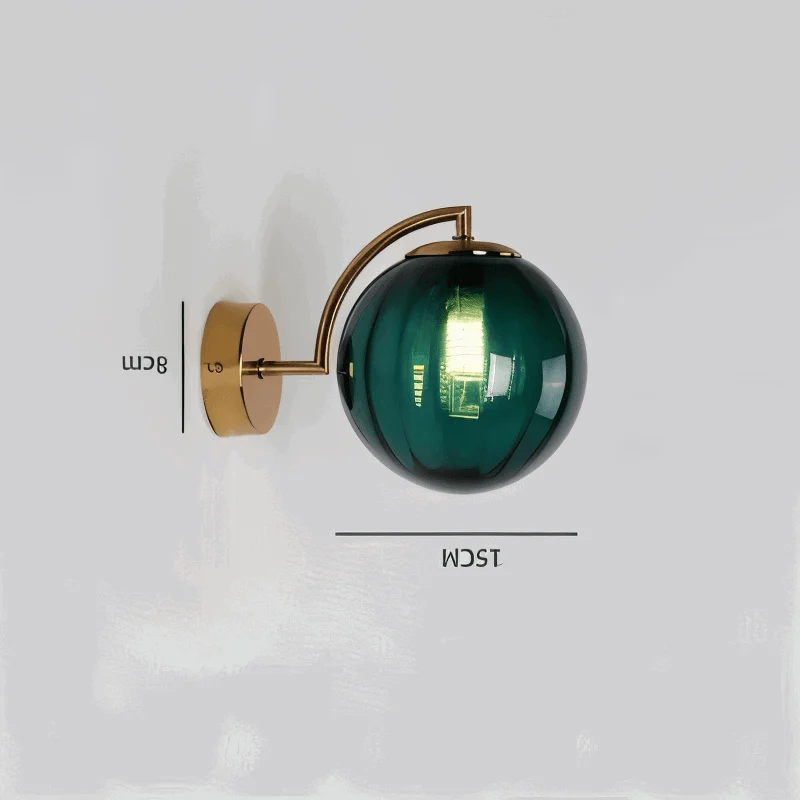 CrystalGlow Wall Lamp - Globe Lights Indoor - Retro Glass LED Bedroom Wall Lamp -  - #tag1#