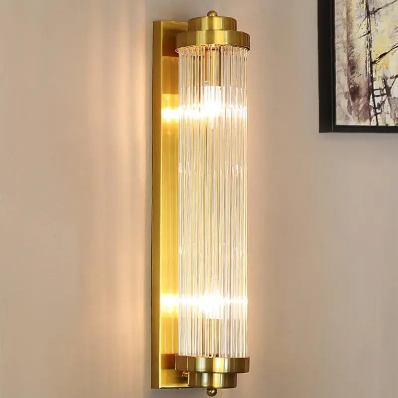 CrystalPillarMetalWallLamp