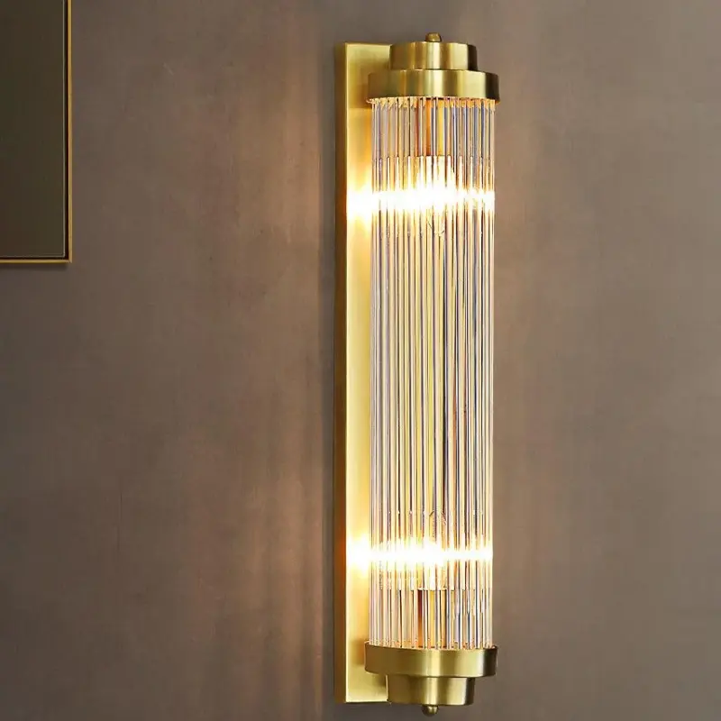 CrystalPillarMetalWallLamp
