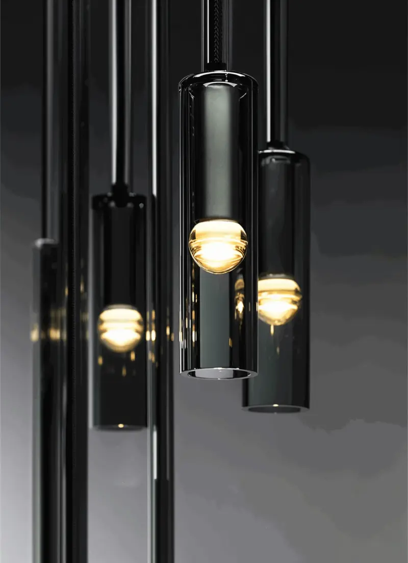 CrystalTube Glass Hanging Lamps Cylinder Pendant Light tag1