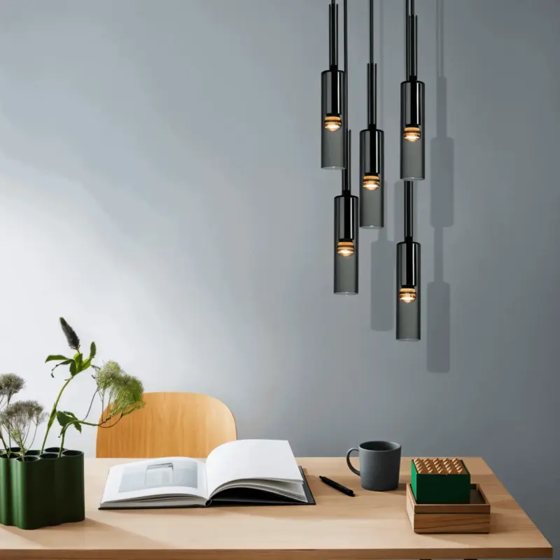 CrystalTube Glass Hanging Lamps Cylinder Pendant Light tag1
