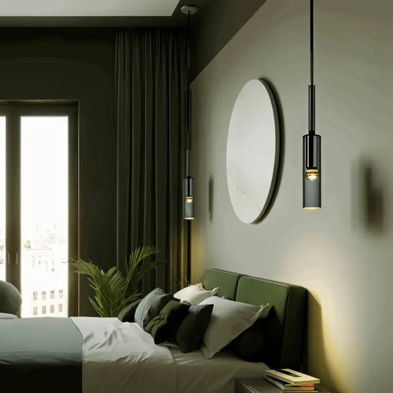 CrystalTube Glass Hanging Lamps Cylinder Pendant Light tag1