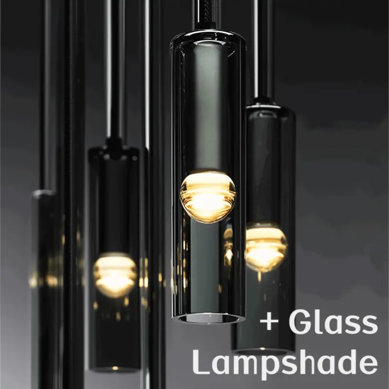 CrystalTube Glass Hanging Lamps Cylinder Pendant Light tag1