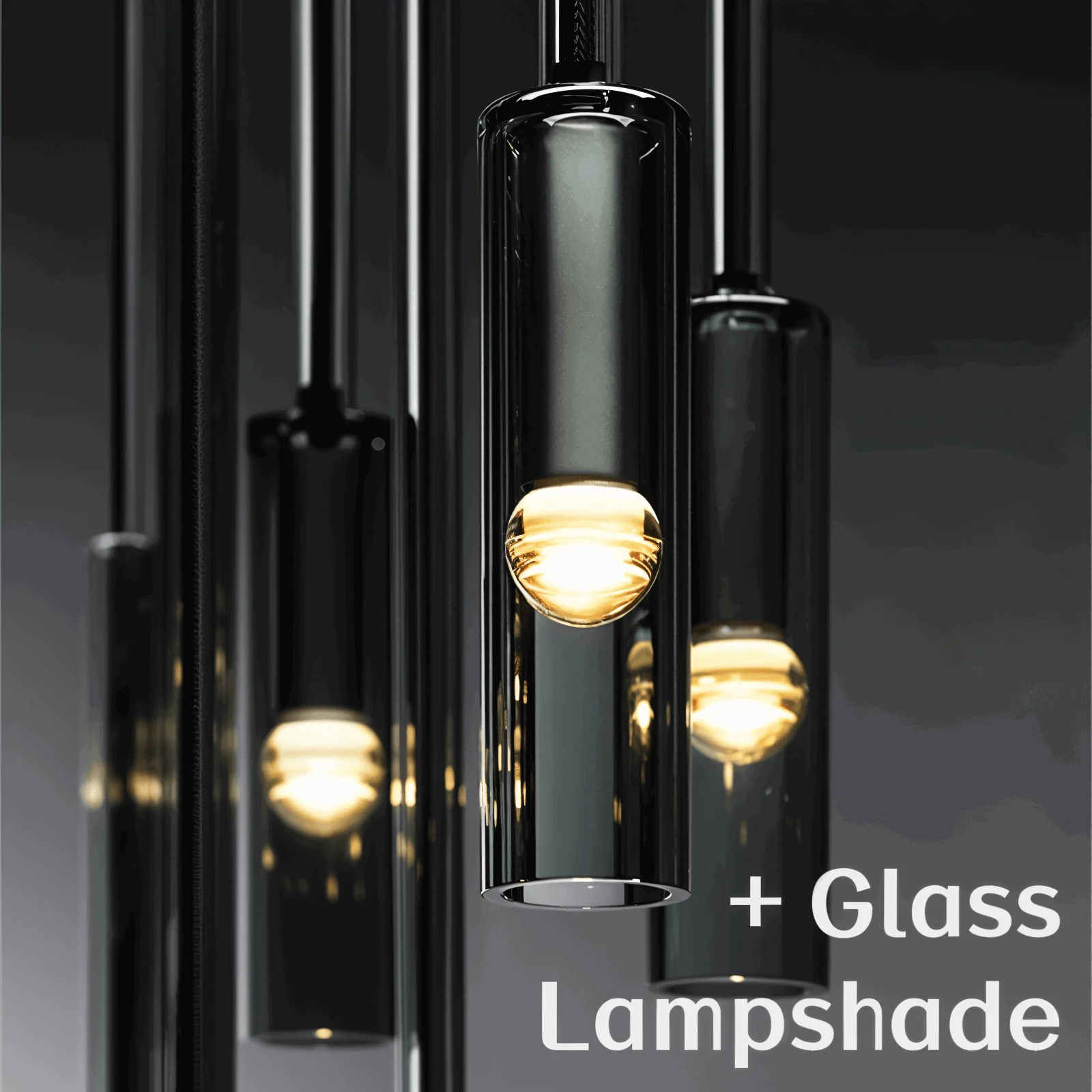 CrystalTube Glass Hanging Lamps - Cylinder Pendant Light -  - #tag1#