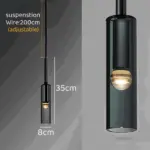 CrystalTube Glass Hanging Lamps Cylinder Pendant Light tag1