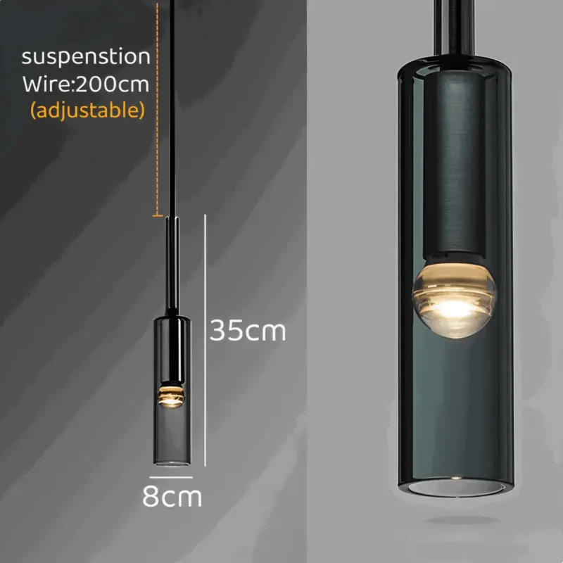 CrystalTube Glass Hanging Lamps Cylinder Pendant Light tag1