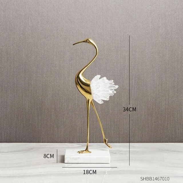 Crystal Crane Sculpture Decor -  - #tag1#