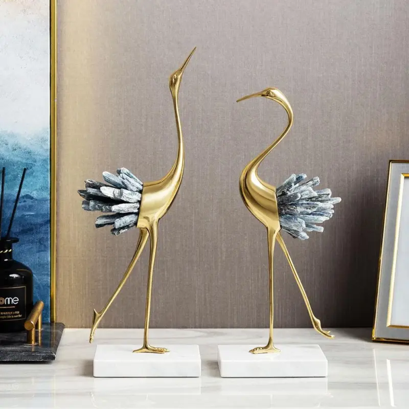Crystal Crane Sculpture Decor tag1