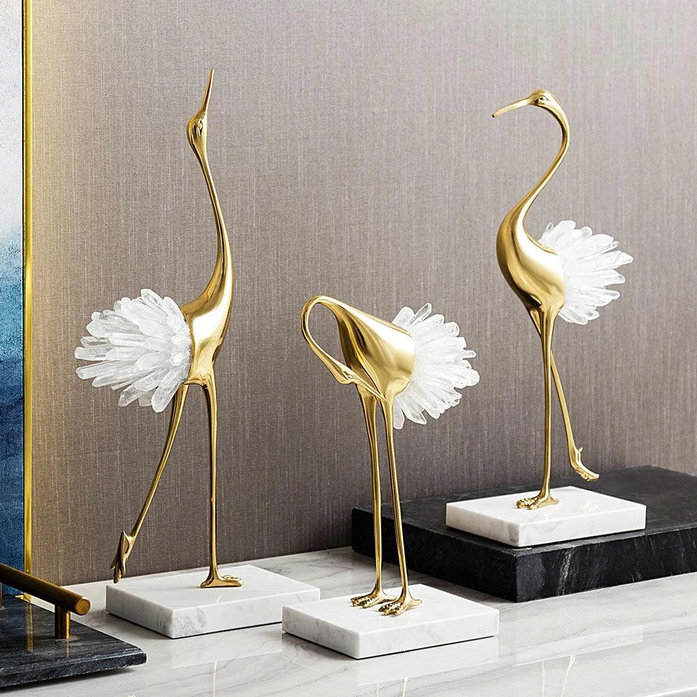 Crystal Crane Sculpture Decor -  - #tag1#