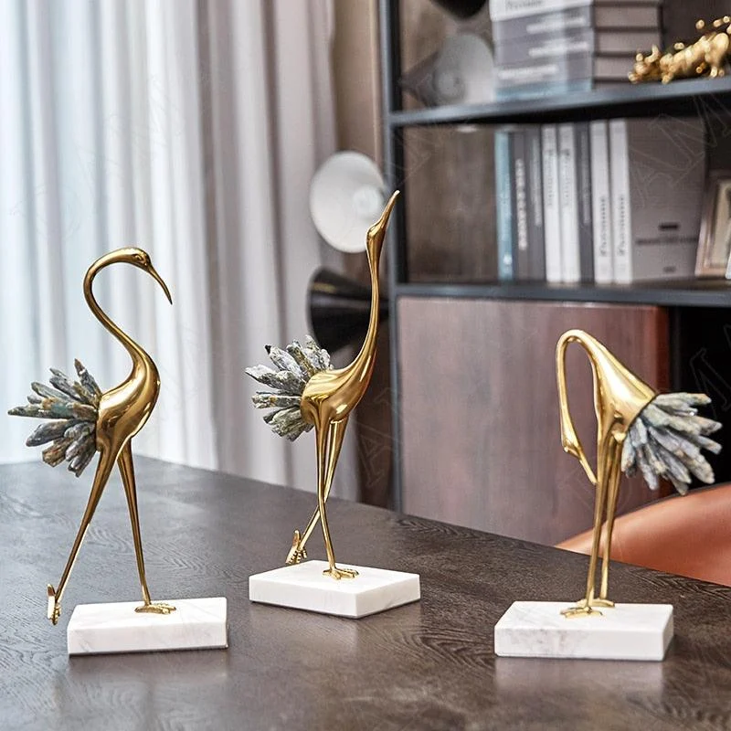Crystal Crane Sculpture Decor -  - #tag1#