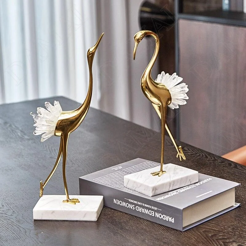 Crystal Crane Sculpture Decor -  - #tag1#