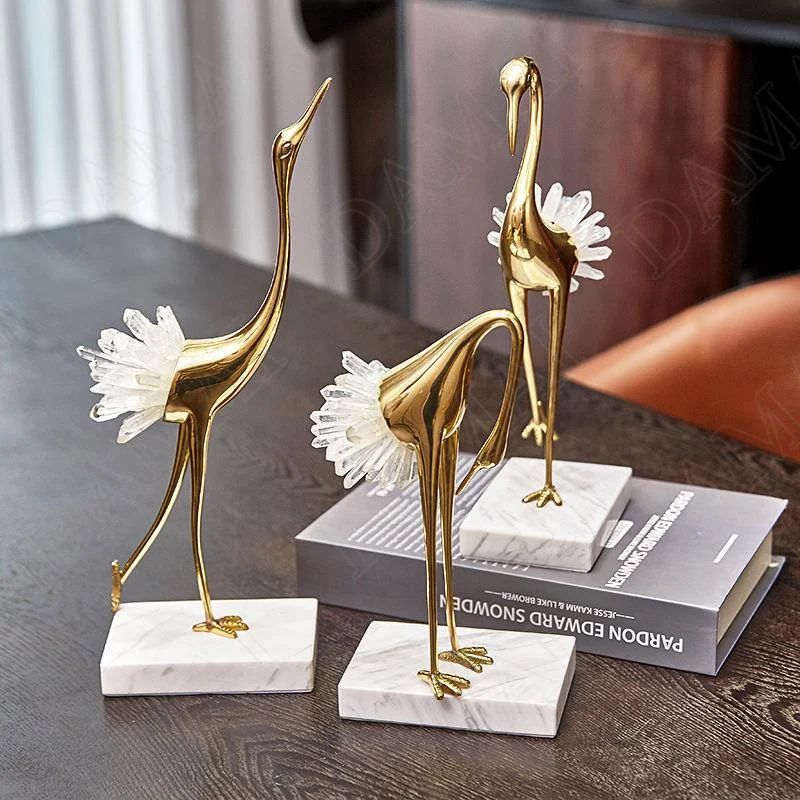 Crystal Crane Sculpture Decor -  - #tag1#