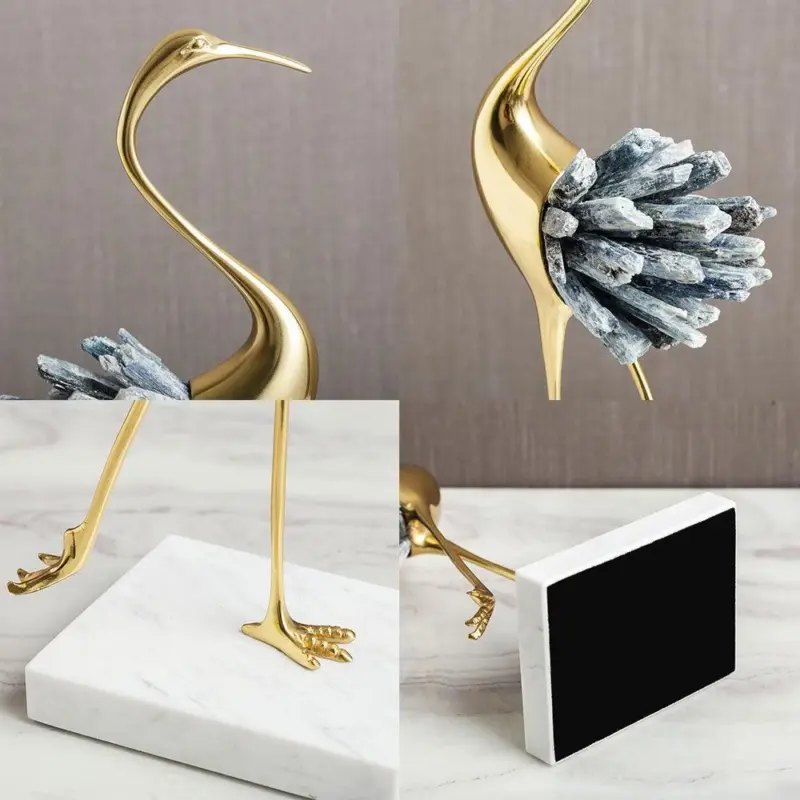 Crystal Crane Sculpture Decor tag1