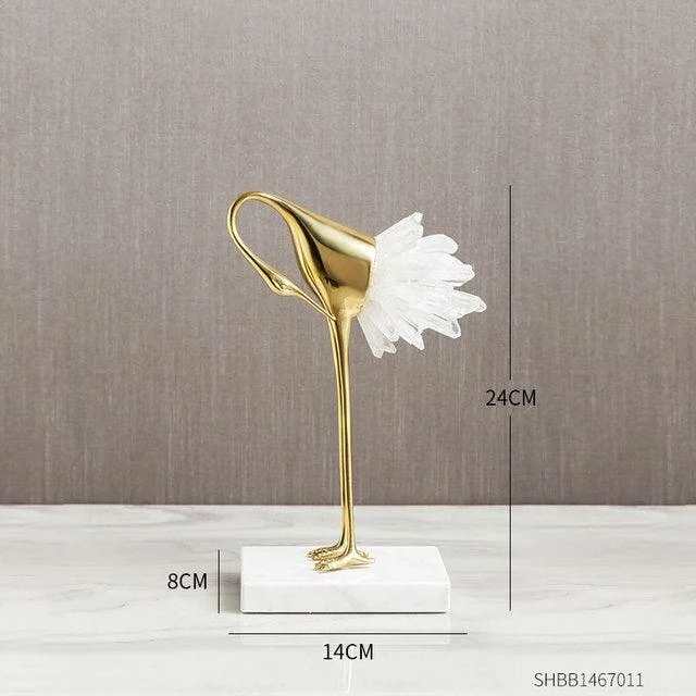 Crystal Crane Sculpture Decor -  - #tag1#