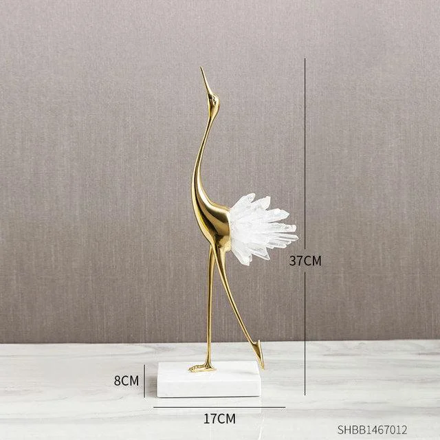 Crystal Crane Sculpture Decor -  - #tag1#