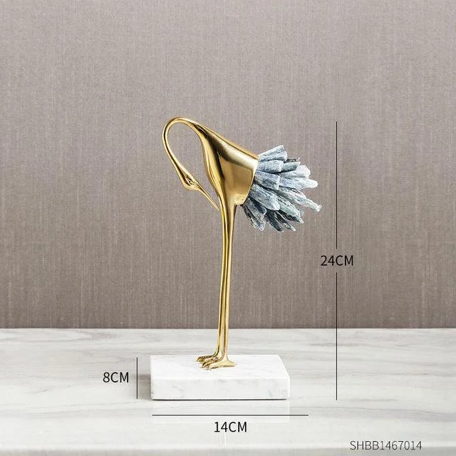 Crystal Crane Sculpture Decor -  - #tag1#