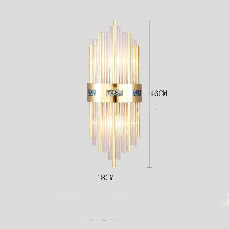 Crystal Crystal LED Wall Lamp Gold, Living Room/Bedroom, Metal/Acrylic -  - #tag1#