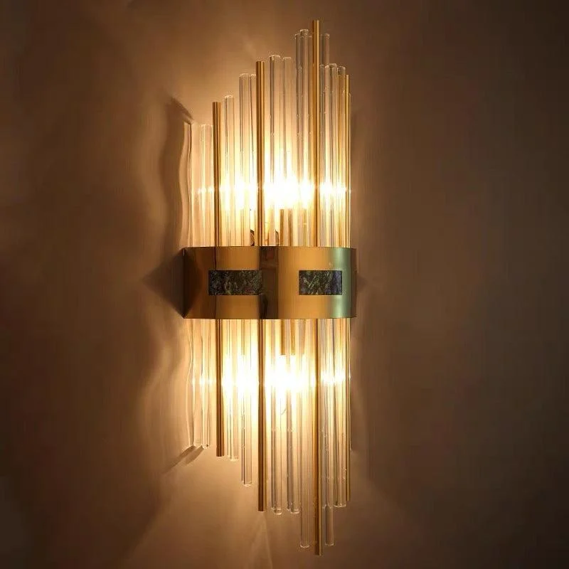 Crystal Crystal LED Wall Lamp Gold, Living Room/Bedroom, Metal/Acrylic -  - #tag1#