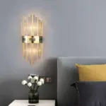 Crystal Crystal LED Wall Lamp Gold Living Room Bedroom Metal Acrylic tag1