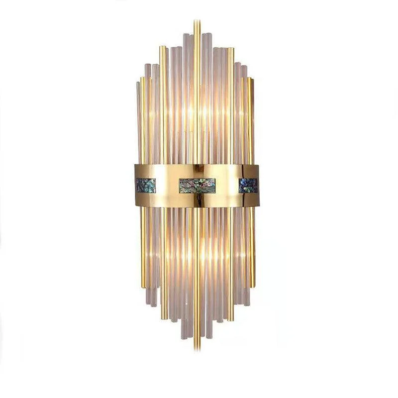 Crystal Crystal LED Wall Lamp Gold, Living Room/Bedroom, Metal/Acrylic -  - #tag1#