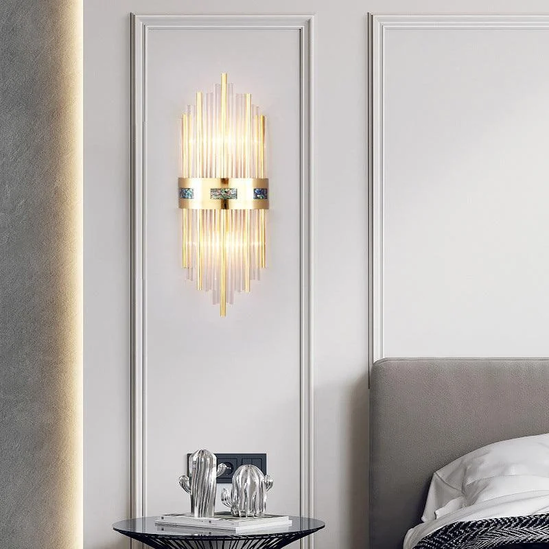 Crystal Crystal LED Wall Lamp Gold, Living Room/Bedroom, Metal/Acrylic -  - #tag1#