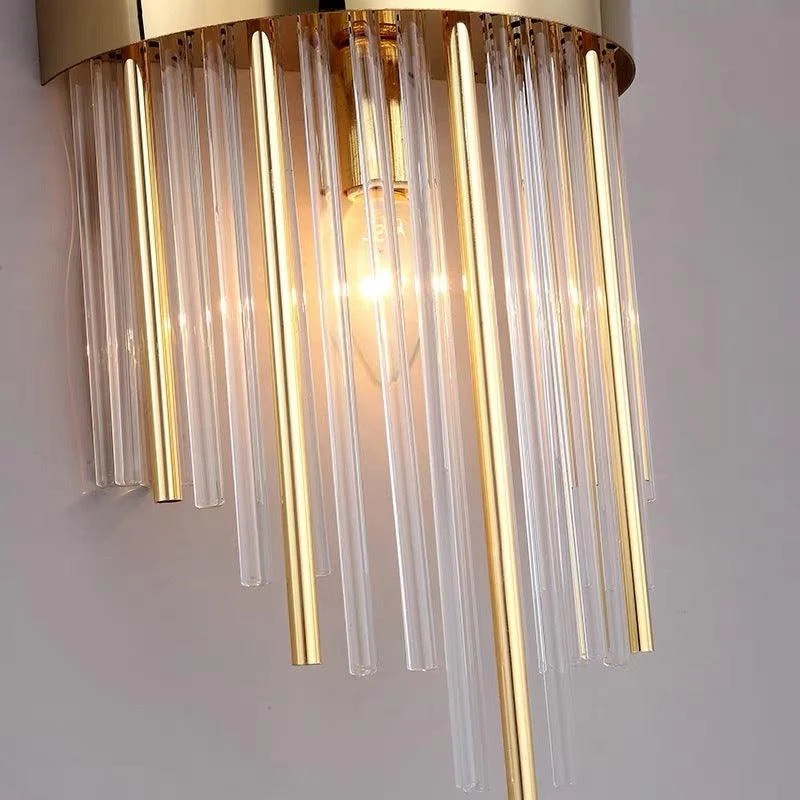 Crystal Crystal LED Wall Lamp Gold, Living Room/Bedroom, Metal/Acrylic -  - #tag1#