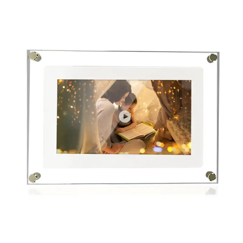 Crystal DigiFrame Motion photo frame made of acrylic with seamless video playback tag1