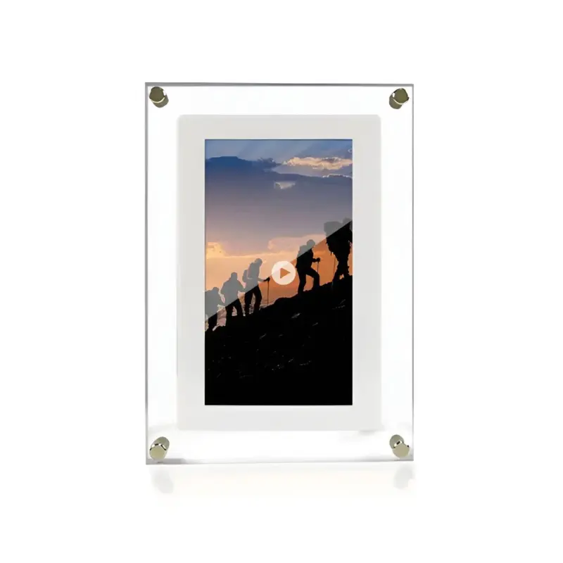 Crystal DigiFrame Motion photo frame made of acrylic with seamless video playback tag1