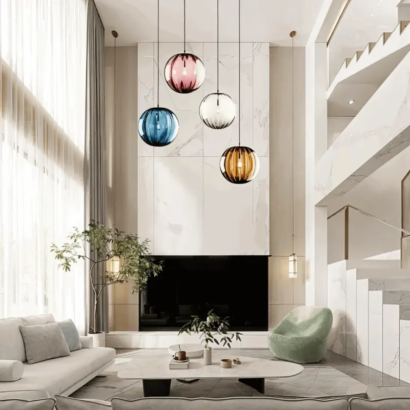 Crystal Elegance Stunning Pendant Lights with Nordic Orbs tag1