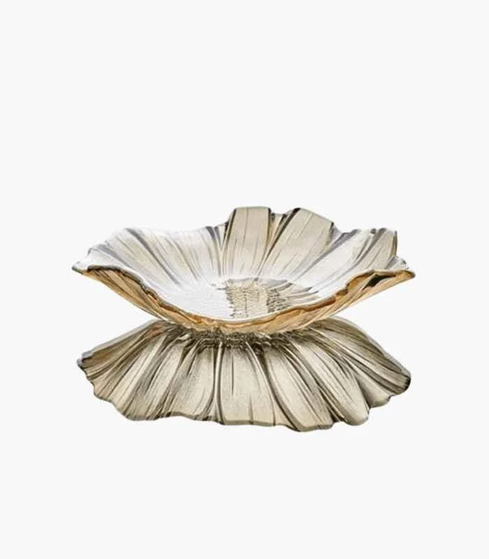 Crystal Glass Decorative Fruit Bowl Golden Yellow -  - #tag1#