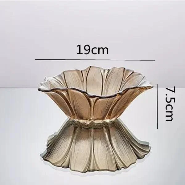 Crystal Glass Decorative Fruit Bowl Golden Yellow -  - #tag1#