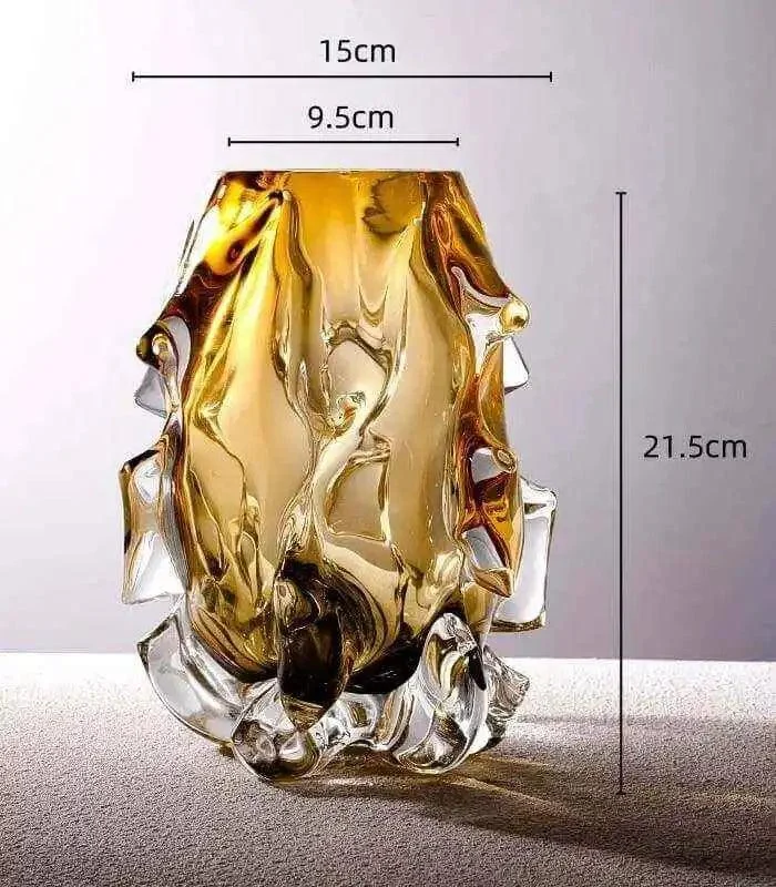 Crystal Glass Table Top Vase Amber Grey -  - #tag1#