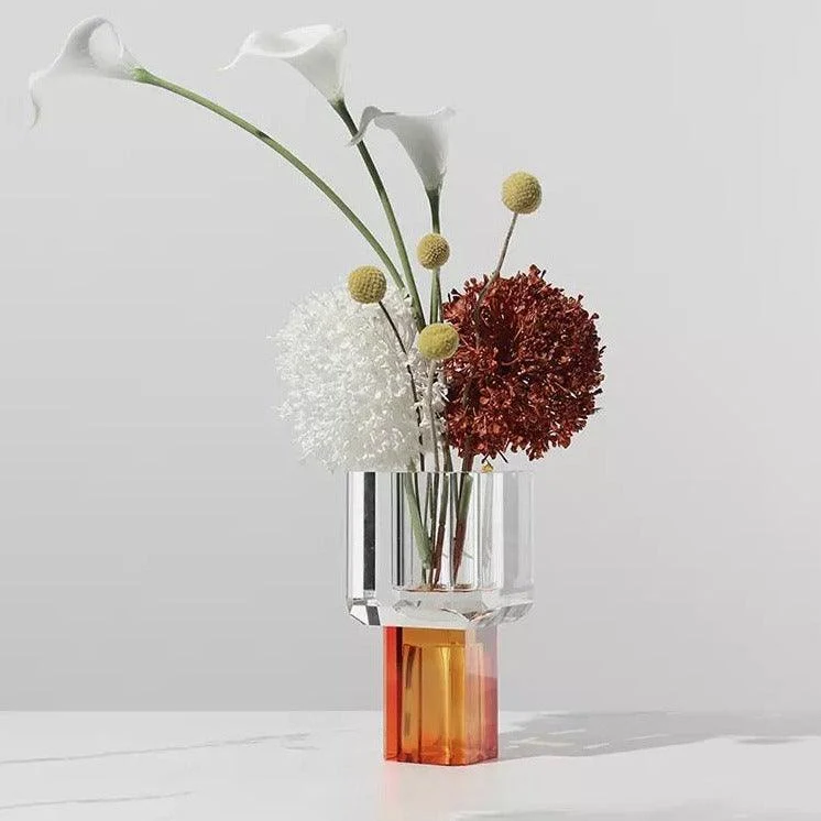 Crystal Glass Tabletop Vase Decorative 19 cm -  - #tag1#