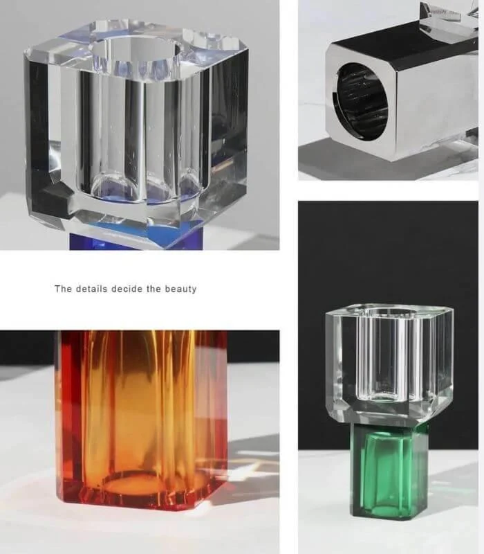 Crystal Glass Tabletop Vase Decorative 19 cm -  - #tag1#