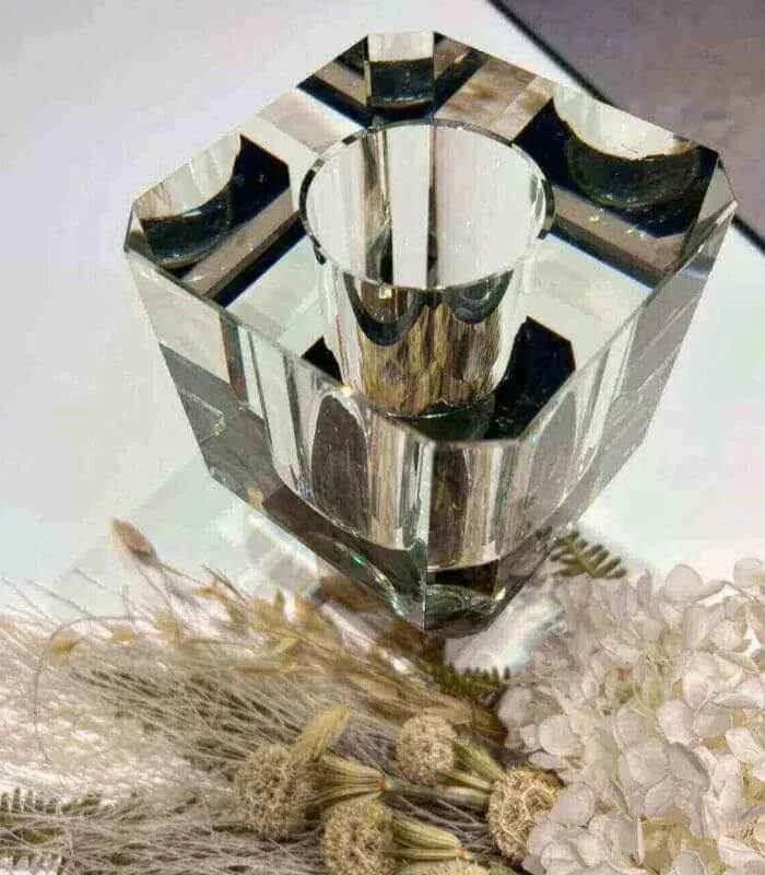 Crystal Glass Tabletop Vase Decorative 19 cm -  - #tag1#