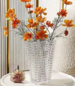 Crystal Glass Tabletop Vase Rectangular 23cm tag1