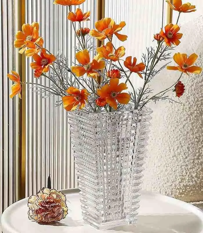 Crystal Glass Tabletop Vase Rectangular 23cm -  - #tag1#