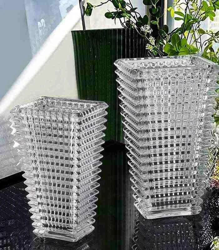 Crystal Glass Tabletop Vase Rectangular 23cm -  - #tag1#