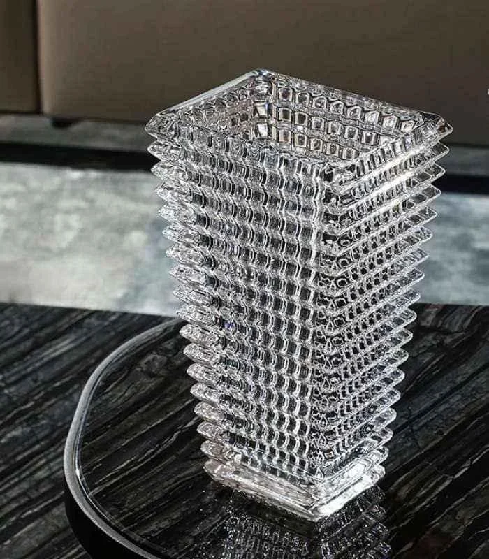 Crystal Glass Tabletop Vase Rectangular 23cm -  - #tag1#