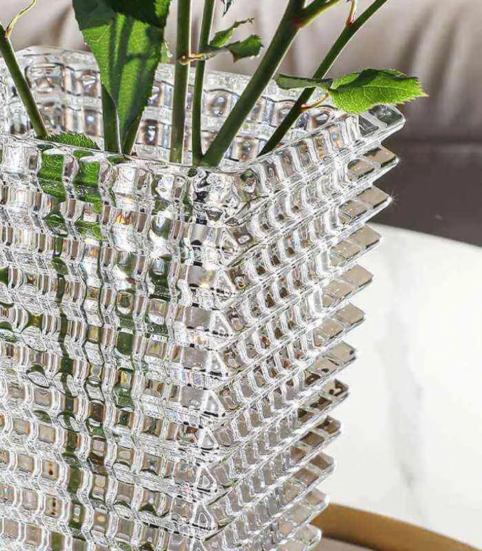 Crystal Glass Tabletop Vase Rectangular 23cm -  - #tag1#